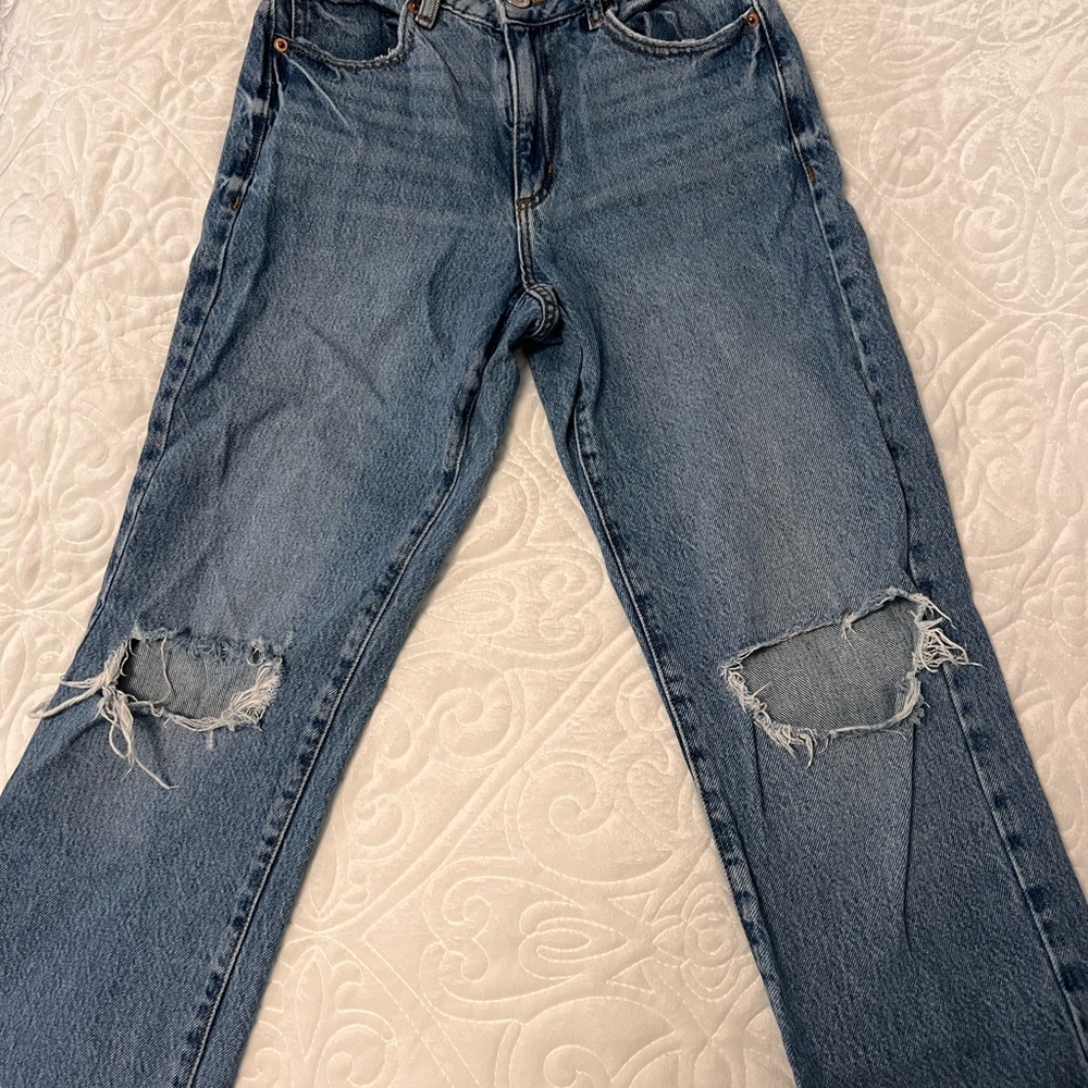 Garage Blue Distressed Boyfriend Jeans